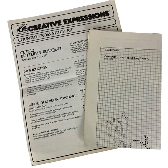 Creative Expressions Butterfly Bouquet 7832 Counted Cross Stitch Kit STARTED - Picture 4 of 5